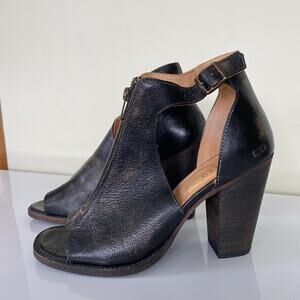 BED|STU Black Peep Toe Heels